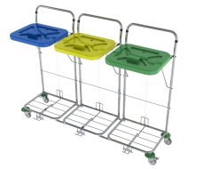Carrello per raccolta differenziata rifiuti e biancheria VAKO 120C/3N