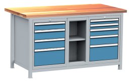 Tavolo da officina con contenitori, set DPJ 104