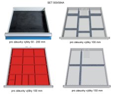 Divisori per cassetti, set per 4 cassetti 500/584A