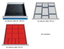 Divisori per cassetti, set per 3 cassetti 500/583A