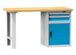 Tavoli da officina serie D, larghezza 1500, profondità 700 o 800, altezza 880 o 890 mm (6 modelli)