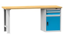 Tavoli da officina serie D, larghezza 2500, profondità 700 o 800, altezza 880 o 890 mm (6 modelli)