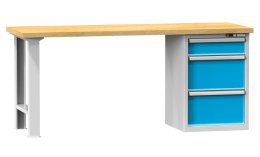 Tavoli da officina serie E, larghezza 2500, profondità 700 o 800, altezza 880 o 890 mm (6 modelli)