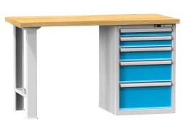 Tavoli da officina serie H, larghezza 1500, profondità 700 o 800, altezza 880 o 890 mm (6 modelli)