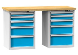 Tavoli da officina serie O, larghezza 1500, profondità 700 o 800, altezza 880 o 890 mm (6 modelli)