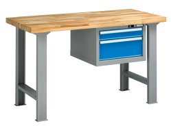 Tavoli da officina serie B, larghezza 1500, profondità 700 o 800, altezza 880 o 890 mm (6 modelli)