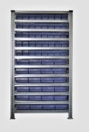 Scaffale con casse 100 x 230 mm - 24 pz, 100 x 115 mm - 40 pz (4 modelli)