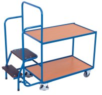 Carrello picking con gradini, 2 ripiani