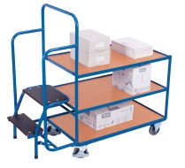 Carrello pick-up con gradini, 3 ripiani