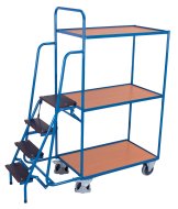 Carrello pick-up con gradini, 3 ripiani
