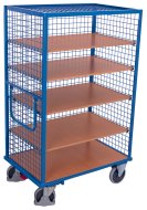 Carrello armadio con ripiani e 3 pareti in filo (2 modelli)