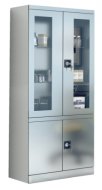 Armadio in acciaio inox con ante in vetro e cieche SmlN 114