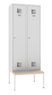Armadio in metallo Sum 420 W con panca P421 W