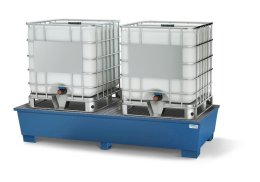 Vasca di raccolta su gambe dalla linea classica per 2 vasche IBC