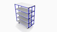 Carrello per materiale ripiano in laminato