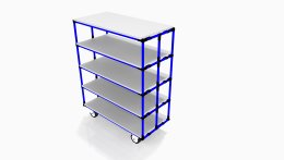 Carrello per materiale ripiano in laminato