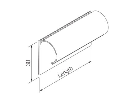 Portaetichetta LH-3020CS, 200 x 30 mm - 2