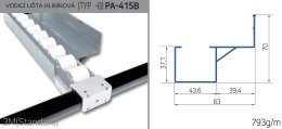 Guida in alluminio per pista a rulli PA-415B