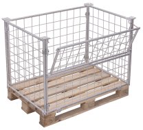 Recinzione per pallet su Europallet con parete pieghevole vpa-080.027