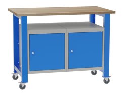 Tavolo da officina mobile con contenitori inseriti