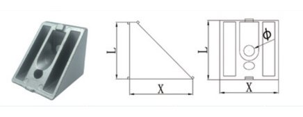 Angolo 45°, 30 x 33 mm - 1