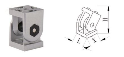 Giunto oscillante 40 x 40 mm, KBH-40 - 1