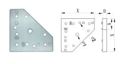 Flangia angolare per profili KFG-30