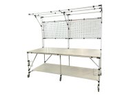 Tavolo da lavoro su ruote con piano in laminato 23080393 - 1