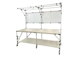 Tavolo da lavoro su ruote con piano in laminato 23080393