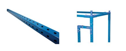 Tubo quadrato perforato WJ-SQ4040-000 - 1