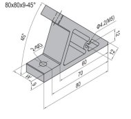 Angolo 45°, 80x80x9 mm - 2
