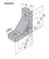 Angolo 90°, 50x50x9 mm - 2