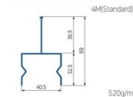 Guida in alluminio per pista a rulli PA-405A - 2
