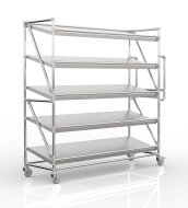 Carrello a ripiani per gabbie con ripiani inclinati larghi 1700 mm, SP17040 (3 modelli) - 4