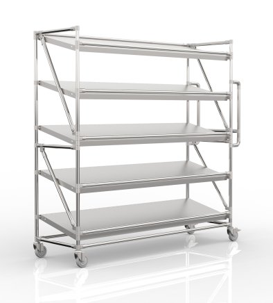 Carrello a ripiani per gabbie con ripiani inclinati larghi 1700 mm, SP17040 (3 modelli) - 4