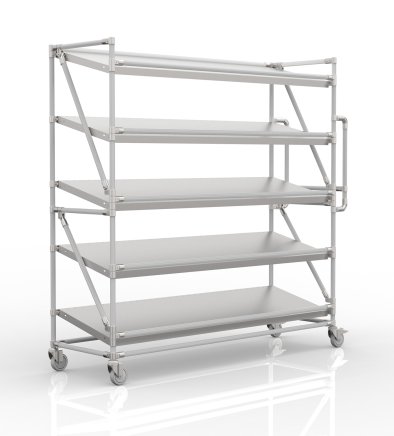 Carrello a ripiani per gabbie con ripiani inclinati larghi 1700 mm, SP17040 (3 modelli) - 1