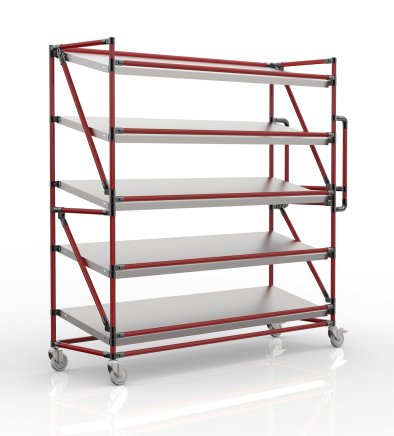 Carrello a ripiani per gabbie con ripiani inclinati larghi 1700 mm, SP17040 (3 modelli) - 2