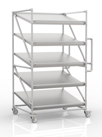 Carrello a ripiani per gabbie con ripiani inclinati 1000 x 800 mm, SP10080 - 1