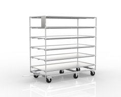Carrello a ripiani realizzato con telaio in acciaio con sovrastruttura 20091601