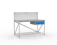 Tavolo da officina con pannello forato larghezza 1500 mm, 24040831 - 1