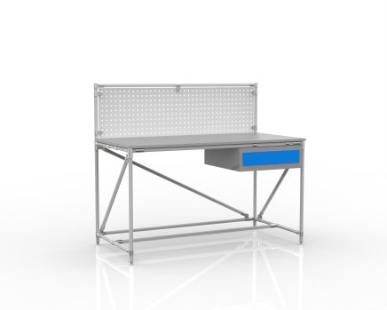 Tavolo da officina con pannello forato larghezza 1500 mm, 24040831 - 1