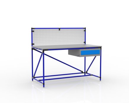 Tavolo da officina con pannello forato larghezza 1500 mm, 24040831 - 3