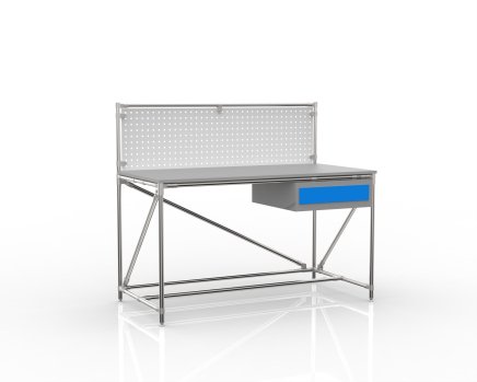 Tavolo da officina con pannello forato larghezza 1500 mm, 24040831 - 4