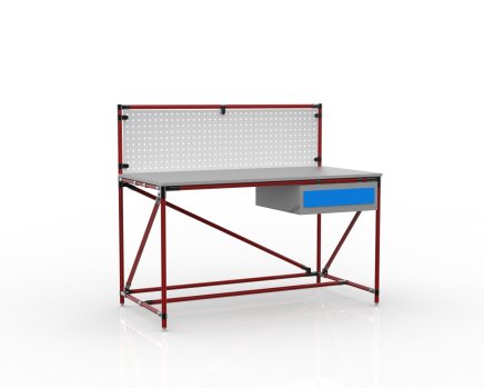 Tavolo da officina con pannello forato larghezza 1500 mm, 24040831 - 2