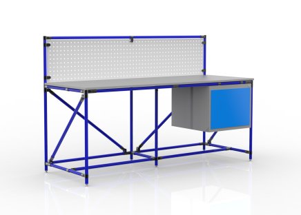 Tavolo da officina con pannello forato larghezza 2000 mm, 240408311 - 3