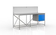 Tavolo da officina con pannello forato larghezza 2000 mm, 240408311 - 4