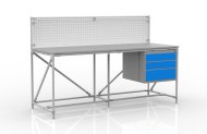 Tavolo da officina con pannello forato largo 2000 mm, 24040839 - 1