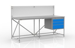 Tavolo da officina con pannello forato largo 2000 mm, 24040839