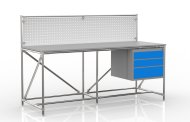 Tavolo da officina con pannello forato largo 2000 mm, 24040839 - 4
