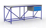 Tavolo da officina con contenitore con due cassetti larghezza 2000 mm, 240405314 - 3